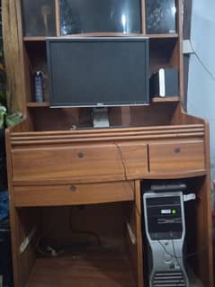 wooden computer trolley