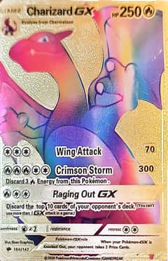 Newly opened rare golden charizard pokemon card