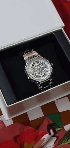 Stylish skeleton watch transparent