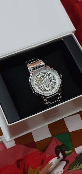 Stylish skeleton watch transparent 0