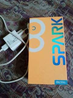 techno spark 8c 4+2 128 sealed mobile box charge hai