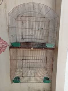 cage and budgies