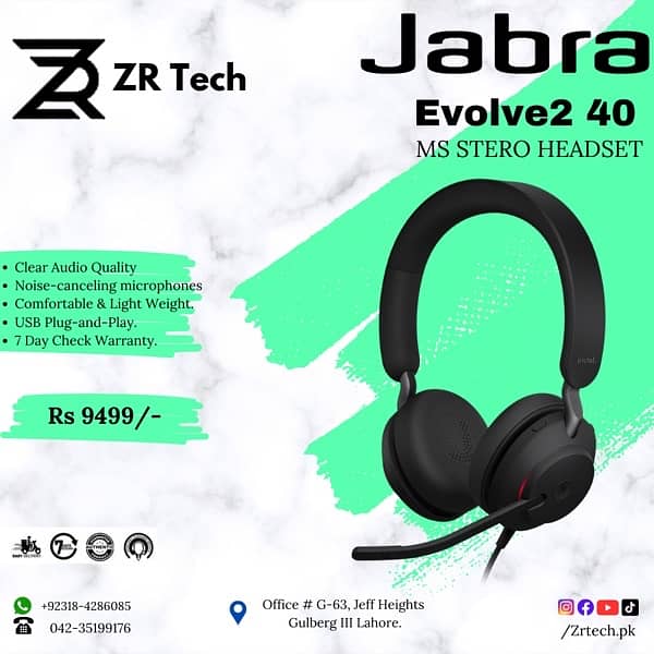 jabra evolve2 40 USB Noise cancellation headphone 0