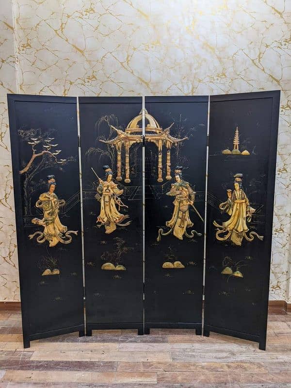 Antique Chinese Partition screen with Mother of pearl Inlay work 14