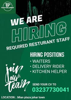 Restaurant Jobs | Waiters, Riders, Helper | Jobs