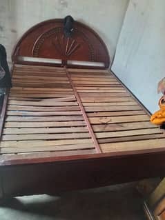 wooden bed double