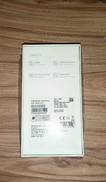 OPPO F11 4/64 official PTA approved. IN New condition 9