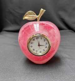 Stylish Apple-Shaped Quartz Clock with Golden Leaf – Perfect for Home