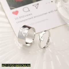 2 pieces aloa silver plated trandy ring