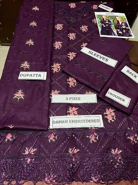 3pc womens unstitched dhanak embroided suits 3