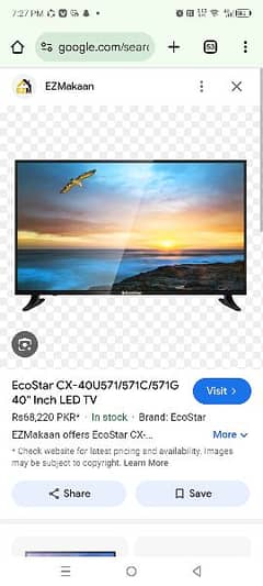 eco star led 40 inch smart home used