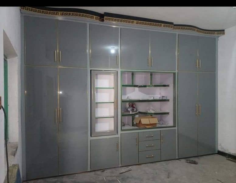 All kinds of wood works kitchen cabinet almaria doors and repairing 12