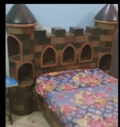 wooden bed heavy & unique bed for sell in castle shape