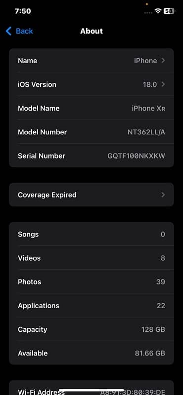 I phone XR (non pta jv) 128gb 2