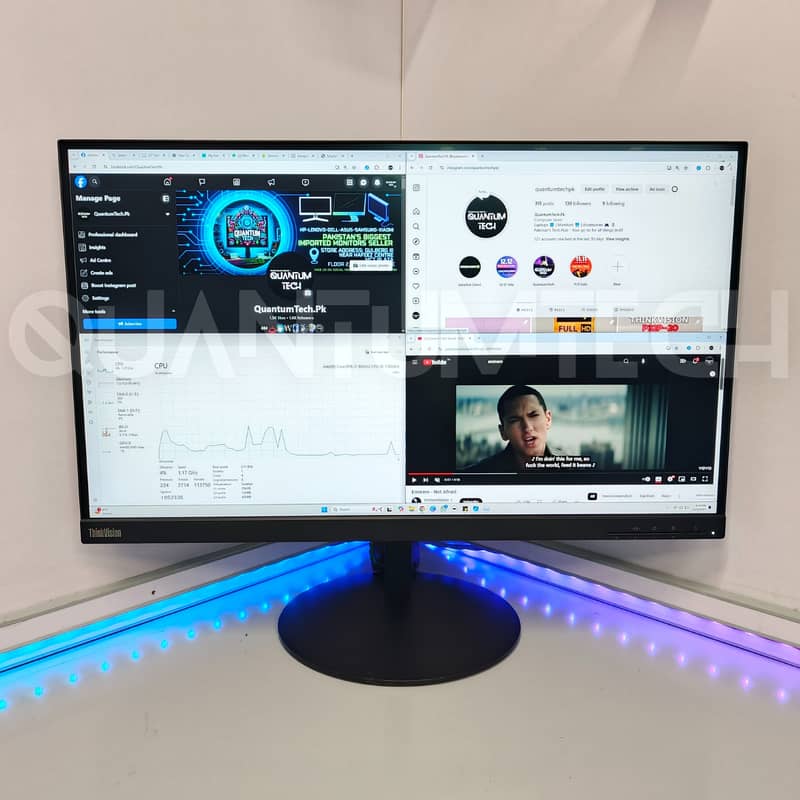 27 inch IPS 2K QHD Type C Built in Speakers Lenovo Borderless Monitor 1