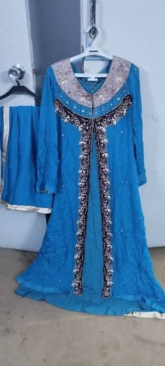 Ferozi Silk Chiffon Suit (Hilal Silk Palace)