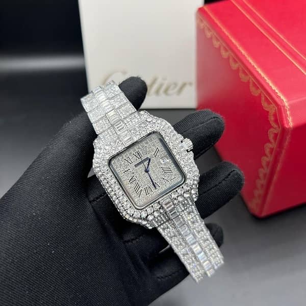 men iced silver watch 2