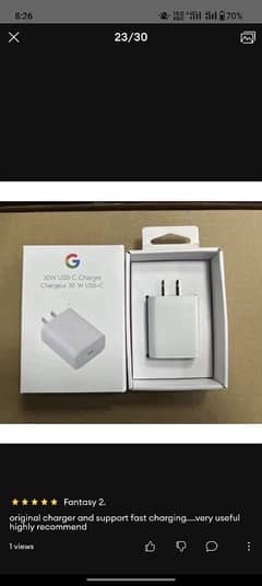 Google Pixel 30W Adapter type-c to type-c