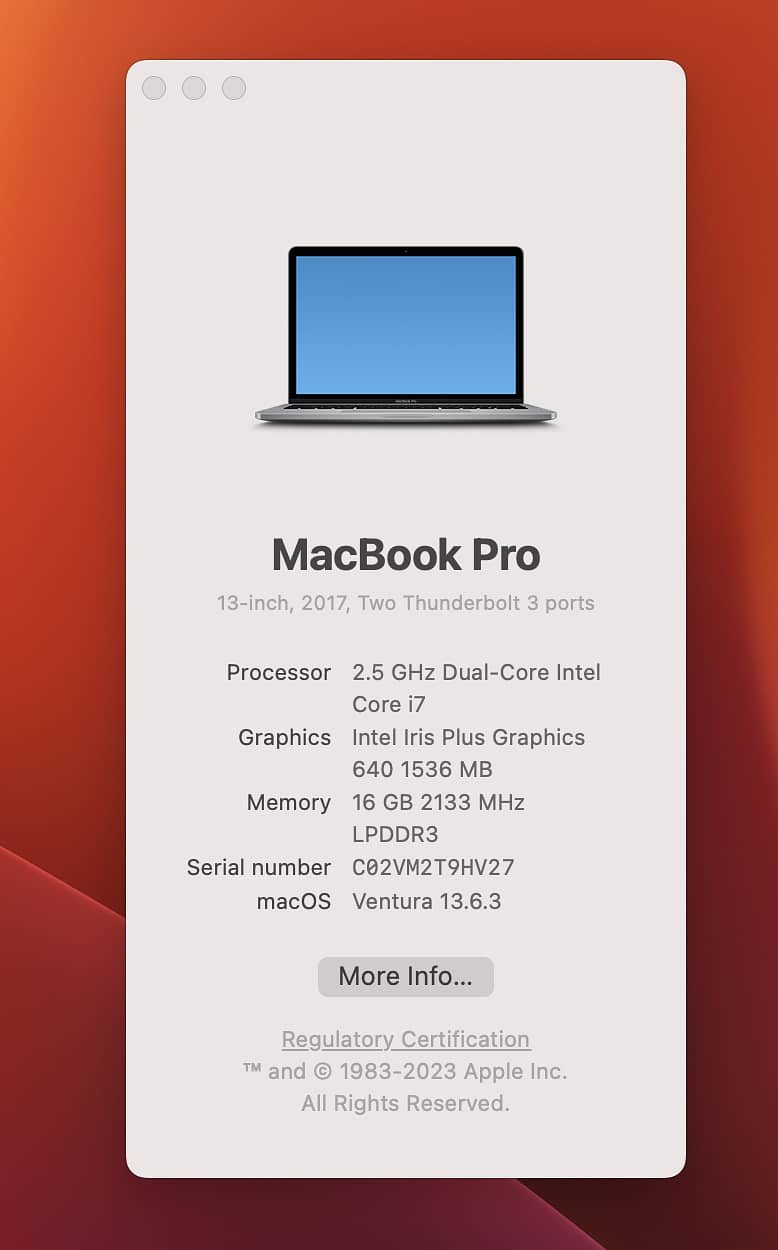 Macbook pro 2017 2