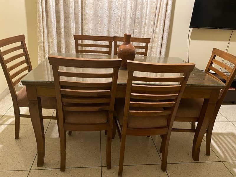 Sheesham dining table with six chairs 1