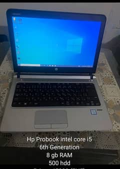 Hp pro book Intel Core i5  6 generation 8gb ram 500 hhd