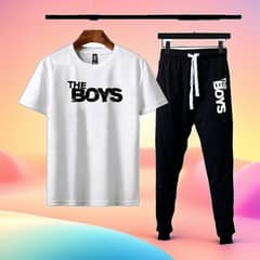 2 Pcs Men's cotton Jersey Printed Track Suit