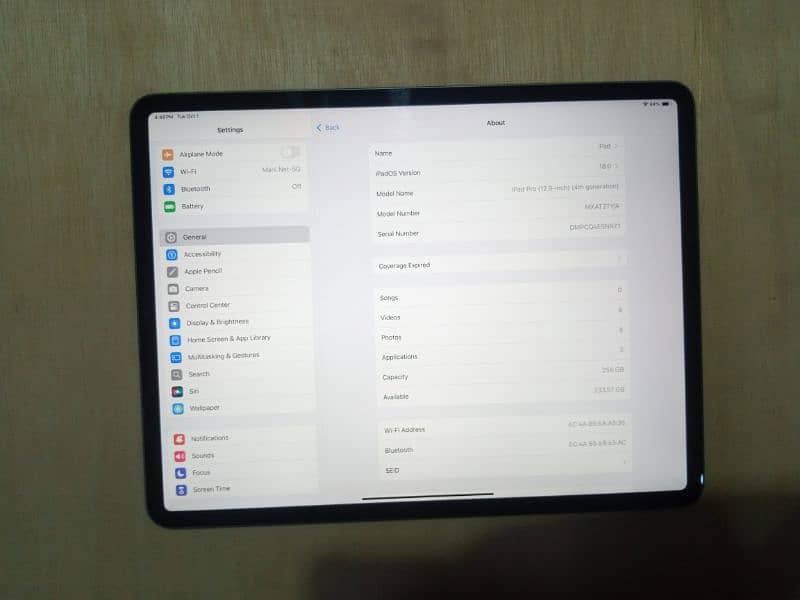 IPad Pro 12.9inch 4rth Gen 1