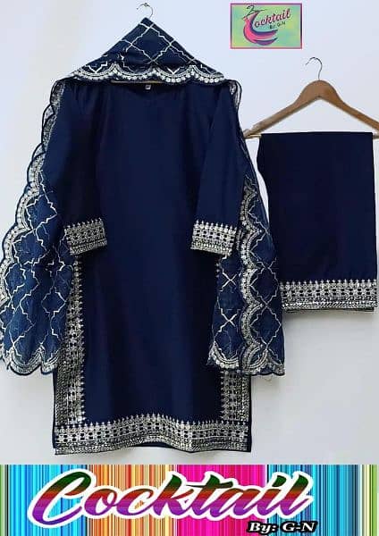 stitched dress 3 PCs kurta design cotton stitched dress 6