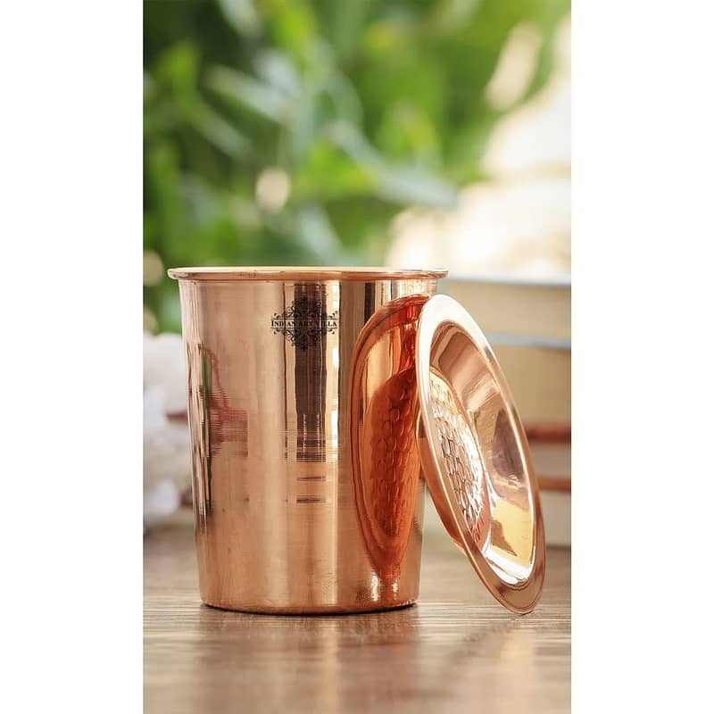 COPPER GLASS WITH LID 350 ML 1