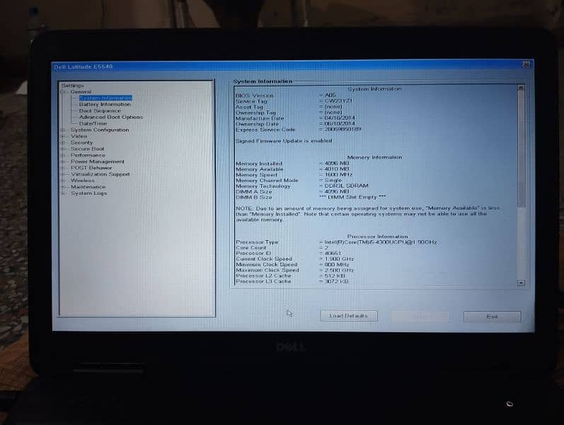 Dell laptop core i5 4th Gen 4/500 4