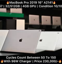 Macbook Pro 2019 16” i7 32GB 512GB 4GB GPU 2019 2018