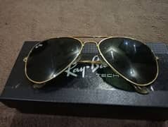 Ray Ban Golden Polarized Sun Glasses