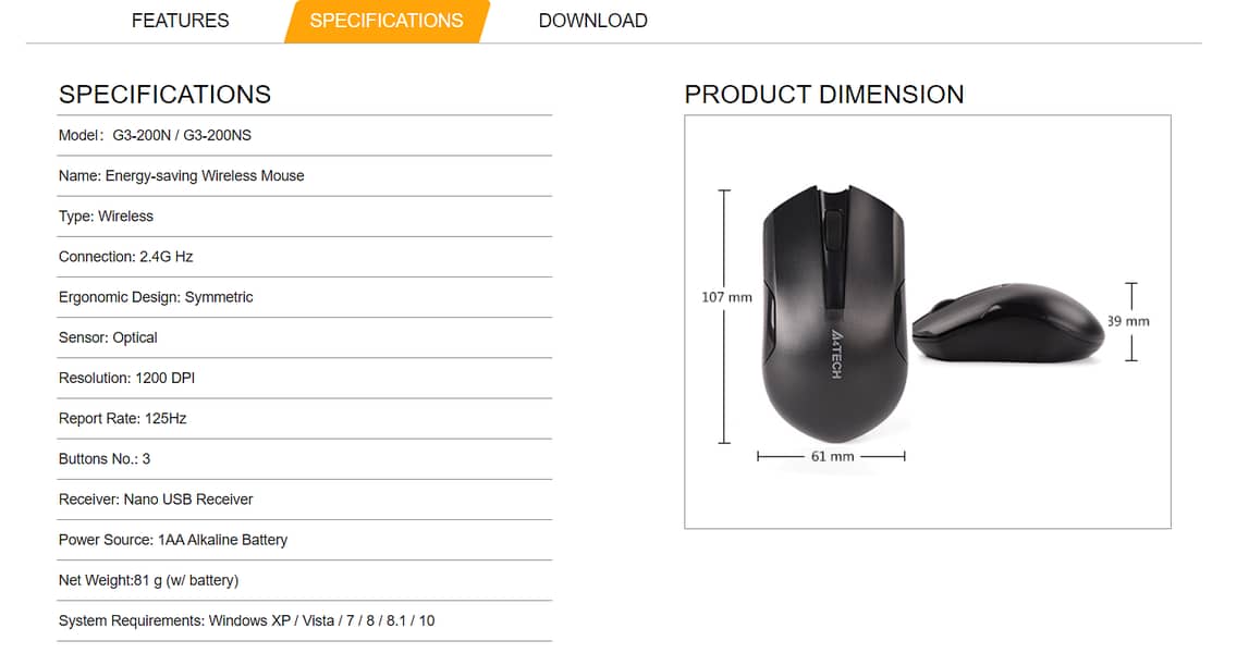 Wireless Mouse -A4 Tech 3