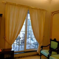 window blind with curtains