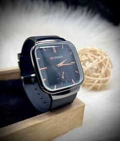 Men's Plain Strap Analogue Watch in Black