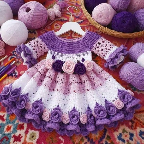 crochet baby frock 14