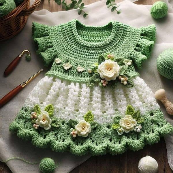 crochet baby frock 16