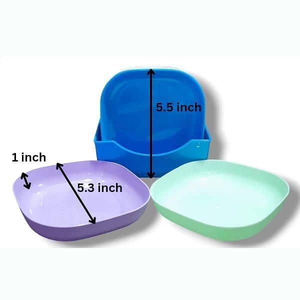 10 pcs colourful plates with stand. 3