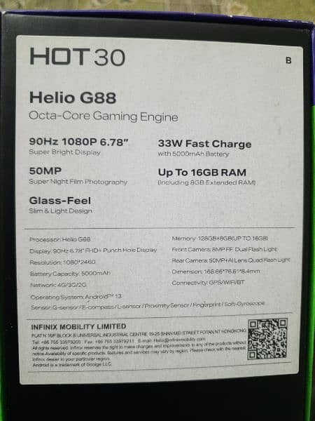 Infinix hot 30 16/128 GB  3 month warranty Left 6