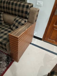 5 seater sofa for sale with tables made of pure wood price negotiable