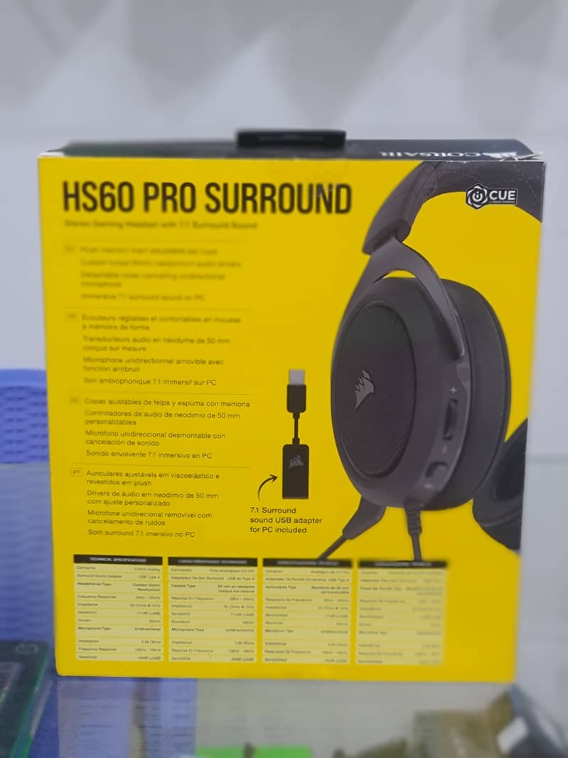 Corsair HS60 Pro Surround Gaming Headset New Black 7.1 Sound 2