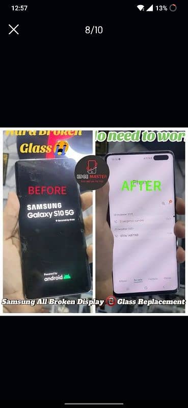 Crack Glass Change Samsung Note 20Ultra S23 ULtra S8 plus Note 8 S10* 4