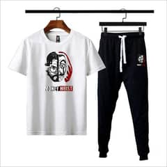 2 Pcs Men's cotton printed track suit.