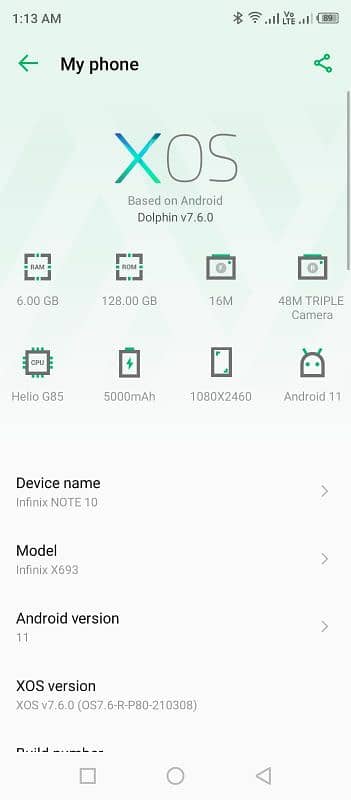 infinix note 10 6/128gb 5