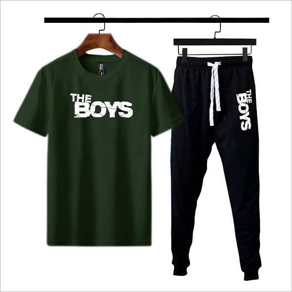 2 Pcs Men's cotton printed track suit. 4