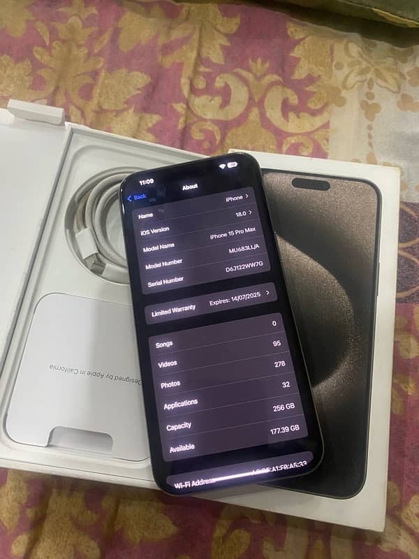 iPhone 15pro max 256gb npn pta jv 4