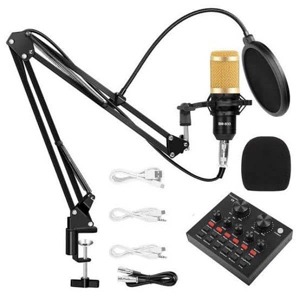 BM800 Condenser Mic with V8 Live USB Mixer Sound Card 11