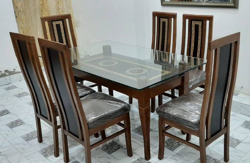 New Stylish 6 Chairs Set of Lacker Dinning Table 7