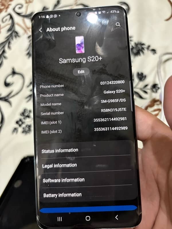 Samsung S20 plus official PTA 0