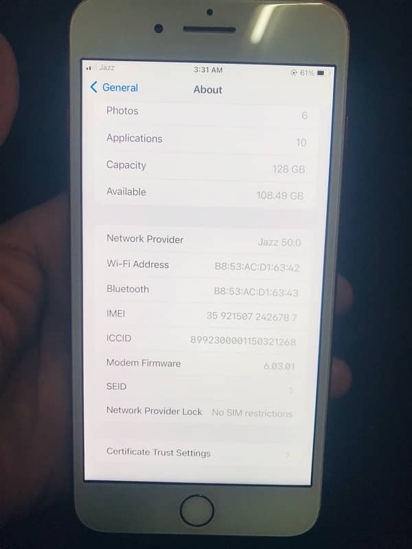 iPhone 7 plus 128 GB sim approve 3